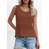 image:imagePRETTYGARDEN Womens Crochet Tank Tops 2026 Summer Spring Sleeveless Tops Cute Sweater Vest Trendy Boho Beach Vacation ClothesCamel