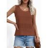 image:imagePRETTYGARDEN Womens Crochet Tank Tops 2026 Summer Spring Sleeveless Tops Cute Sweater Vest Trendy Boho Beach Vacation ClothesCamel