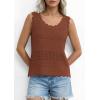 image:imagePRETTYGARDEN Womens Crochet Tank Tops 2026 Summer Spring Sleeveless Tops Cute Sweater Vest Trendy Boho Beach Vacation ClothesCamel