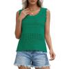 image:imagePRETTYGARDEN Womens Crochet Tank Tops 2026 Summer Spring Sleeveless Tops Cute Sweater Vest Trendy Boho Beach Vacation ClothesGreen