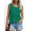 image:imagePRETTYGARDEN Womens Crochet Tank Tops 2026 Summer Spring Sleeveless Tops Cute Sweater Vest Trendy Boho Beach Vacation ClothesGreen