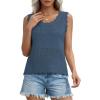 image:imagePRETTYGARDEN Womens Crochet Tank Tops 2026 Summer Spring Sleeveless Tops Cute Sweater Vest Trendy Boho Beach Vacation ClothesGrey Blue