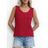image:imagePRETTYGARDEN Womens Crochet Tank Tops 2026 Summer Spring Sleeveless Tops Cute Sweater Vest Trendy Boho Beach Vacation ClothesRed