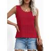 image:imagePRETTYGARDEN Womens Crochet Tank Tops 2026 Summer Spring Sleeveless Tops Cute Sweater Vest Trendy Boho Beach Vacation ClothesRed