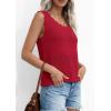image:imagePRETTYGARDEN Womens Crochet Tank Tops 2026 Summer Spring Sleeveless Tops Cute Sweater Vest Trendy Boho Beach Vacation ClothesRed