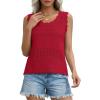 image:imagePRETTYGARDEN Womens Crochet Tank Tops 2026 Summer Spring Sleeveless Tops Cute Sweater Vest Trendy Boho Beach Vacation ClothesRed