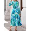 image:imagePRETTYGARDEN Womens Floral Maxi Dress 2026 Fall Long Sleeve V Neck A Line Long Flowy Spring Party Boho DressesBlue