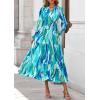 image:imagePRETTYGARDEN Womens Floral Maxi Dress 2026 Fall Long Sleeve V Neck A Line Long Flowy Spring Party Boho DressesBlue