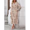 image:imagePRETTYGARDEN Womens Floral Maxi Dress 2026 Fall Long Sleeve V Neck A Line Long Flowy Spring Party Boho DressesFloral Khaki