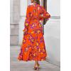 image:imagePRETTYGARDEN Womens Floral Maxi Dress 2026 Fall Long Sleeve V Neck A Line Long Flowy Spring Party Boho DressesFloral Orange Purple