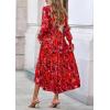 image:imagePRETTYGARDEN Womens Floral Maxi Dress 2026 Fall Long Sleeve V Neck A Line Long Flowy Spring Party Boho DressesFloral Red