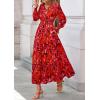 image:imagePRETTYGARDEN Womens Floral Maxi Dress 2026 Fall Long Sleeve V Neck A Line Long Flowy Spring Party Boho DressesFloral Red