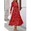 image:imagePRETTYGARDEN Womens Floral Maxi Dress 2026 Fall Long Sleeve V Neck A Line Long Flowy Spring Party Boho DressesFloral Red