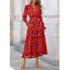 image:imagePRETTYGARDEN Womens Floral Maxi Dress 2026 Fall Long Sleeve V Neck A Line Long Flowy Spring Party Boho DressesFloral Red