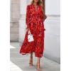 image:imagePRETTYGARDEN Womens Floral Maxi Dress 2026 Fall Long Sleeve V Neck A Line Long Flowy Spring Party Boho DressesFloral Red