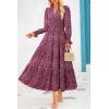 image:imagePRETTYGARDEN Womens Floral Maxi Dress 2026 Fall Long Sleeve V Neck A Line Long Flowy Spring Party Boho DressesFloral Red Black