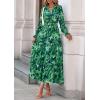 image:imagePRETTYGARDEN Womens Floral Maxi Dress 2026 Fall Long Sleeve V Neck A Line Long Flowy Spring Party Boho DressesGreen