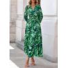 image:imagePRETTYGARDEN Womens Floral Maxi Dress 2026 Fall Long Sleeve V Neck A Line Long Flowy Spring Party Boho DressesGreen