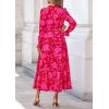 image:imagePRETTYGARDEN Womens Floral Maxi Dress 2026 Fall Long Sleeve V Neck A Line Long Flowy Spring Party Boho DressesRed Big Floral