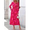 image:imagePRETTYGARDEN Womens Floral Maxi Dress 2026 Fall Long Sleeve V Neck A Line Long Flowy Spring Party Boho DressesRed Big Floral