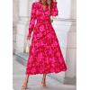 image:imagePRETTYGARDEN Womens Floral Maxi Dress 2026 Fall Long Sleeve V Neck A Line Long Flowy Spring Party Boho DressesRed Big Floral