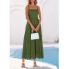 image:imagePRETTYGARDEN Womens Sleeveless Maxi Summer Dresses 2026 Hollow Out Eyelet Square Neck Ruffle Flowy Beach Vacation SundressArmy Green