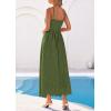 image:imagePRETTYGARDEN Womens Sleeveless Maxi Summer Dresses 2026 Hollow Out Eyelet Square Neck Ruffle Flowy Beach Vacation SundressArmy Green
