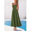 image:imagePRETTYGARDEN Womens Sleeveless Maxi Summer Dresses 2026 Hollow Out Eyelet Square Neck Ruffle Flowy Beach Vacation SundressArmy Green