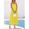 image:imagePRETTYGARDEN Womens Sleeveless Maxi Summer Dresses 2026 Hollow Out Eyelet Square Neck Ruffle Flowy Beach Vacation SundressYellow