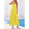 image:imagePRETTYGARDEN Womens Sleeveless Maxi Summer Dresses 2026 Hollow Out Eyelet Square Neck Ruffle Flowy Beach Vacation SundressYellow