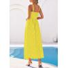 image:imagePRETTYGARDEN Womens Sleeveless Maxi Summer Dresses 2026 Hollow Out Eyelet Square Neck Ruffle Flowy Beach Vacation SundressYellow