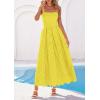 image:imagePRETTYGARDEN Womens Sleeveless Maxi Summer Dresses 2026 Hollow Out Eyelet Square Neck Ruffle Flowy Beach Vacation SundressYellow