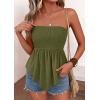 image:imagePRETTYGARDEN Womens Strapless Smocked Tube Tops Summer 2026 Trendy Flowy Peplum Bandeau Shirts Going Out Date Spring ClothesArmy Green