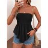 image:imagePRETTYGARDEN Womens Strapless Smocked Tube Tops Summer 2026 Trendy Flowy Peplum Bandeau Shirts Going Out Date Spring ClothesBlack