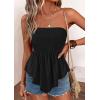 image:imagePRETTYGARDEN Womens Strapless Smocked Tube Tops Summer 2026 Trendy Flowy Peplum Bandeau Shirts Going Out Date Spring ClothesBlack
