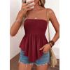 image:imagePRETTYGARDEN Womens Strapless Smocked Tube Tops Summer 2026 Trendy Flowy Peplum Bandeau Shirts Going Out Date Spring ClothesBurgundy