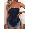 image:imagePRETTYGARDEN Womens Strapless Smocked Tube Tops Summer 2026 Trendy Flowy Peplum Bandeau Shirts Going Out Date Spring ClothesDark Royal Blue