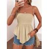 image:imagePRETTYGARDEN Womens Strapless Smocked Tube Tops Summer 2026 Trendy Flowy Peplum Bandeau Shirts Going Out Date Spring ClothesLight Khaki