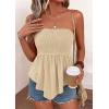 image:imagePRETTYGARDEN Womens Strapless Smocked Tube Tops Summer 2026 Trendy Flowy Peplum Bandeau Shirts Going Out Date Spring ClothesLight Khaki