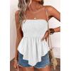 image:imagePRETTYGARDEN Womens Strapless Smocked Tube Tops Summer 2026 Trendy Flowy Peplum Bandeau Shirts Going Out Date Spring ClothesWhite