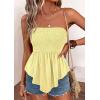 image:imagePRETTYGARDEN Womens Strapless Smocked Tube Tops Summer 2026 Trendy Flowy Peplum Bandeau Shirts Going Out Date Spring ClothesYellow