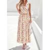 image:imagePRETTYGARDEN Womens Summer Floral Maxi Dresses 2026 Spring Sleeveless Cowl Neck Flowy Beach Vacation Wedding Guest Long DressFloral Apricot