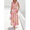 image:imagePRETTYGARDEN Womens Summer Floral Maxi Dresses 2026 Spring Sleeveless Cowl Neck Flowy Beach Vacation Wedding Guest Long DressFloral Apricot Pink