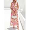 image:imagePRETTYGARDEN Womens Summer Floral Maxi Dresses 2026 Spring Sleeveless Cowl Neck Flowy Beach Vacation Wedding Guest Long DressFloral Apricot Pink