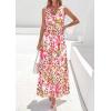 image:imagePRETTYGARDEN Womens Summer Floral Maxi Dresses 2026 Spring Sleeveless Cowl Neck Flowy Beach Vacation Wedding Guest Long DressFloral Apricot Pink