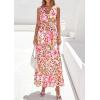 image:imagePRETTYGARDEN Womens Summer Floral Maxi Dresses 2026 Spring Sleeveless Cowl Neck Flowy Beach Vacation Wedding Guest Long DressFloral Apricot Pink