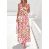image:imagePRETTYGARDEN Womens Summer Floral Maxi Dresses 2026 Spring Sleeveless Cowl Neck Flowy Beach Vacation Wedding Guest Long DressFloral Apricot Pink