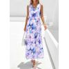 image:imagePRETTYGARDEN Womens Summer Floral Maxi Dresses 2026 Spring Sleeveless Cowl Neck Flowy Beach Vacation Wedding Guest Long DressFloral Purple Blue