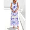 image:imagePRETTYGARDEN Womens Summer Floral Maxi Dresses 2026 Spring Sleeveless Cowl Neck Flowy Beach Vacation Wedding Guest Long DressFloral Purple Blue