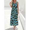 image:imagePRETTYGARDEN Womens Summer Floral Maxi Dresses 2026 Spring Sleeveless Cowl Neck Flowy Beach Vacation Wedding Guest Long DressFlower Black Blue Green